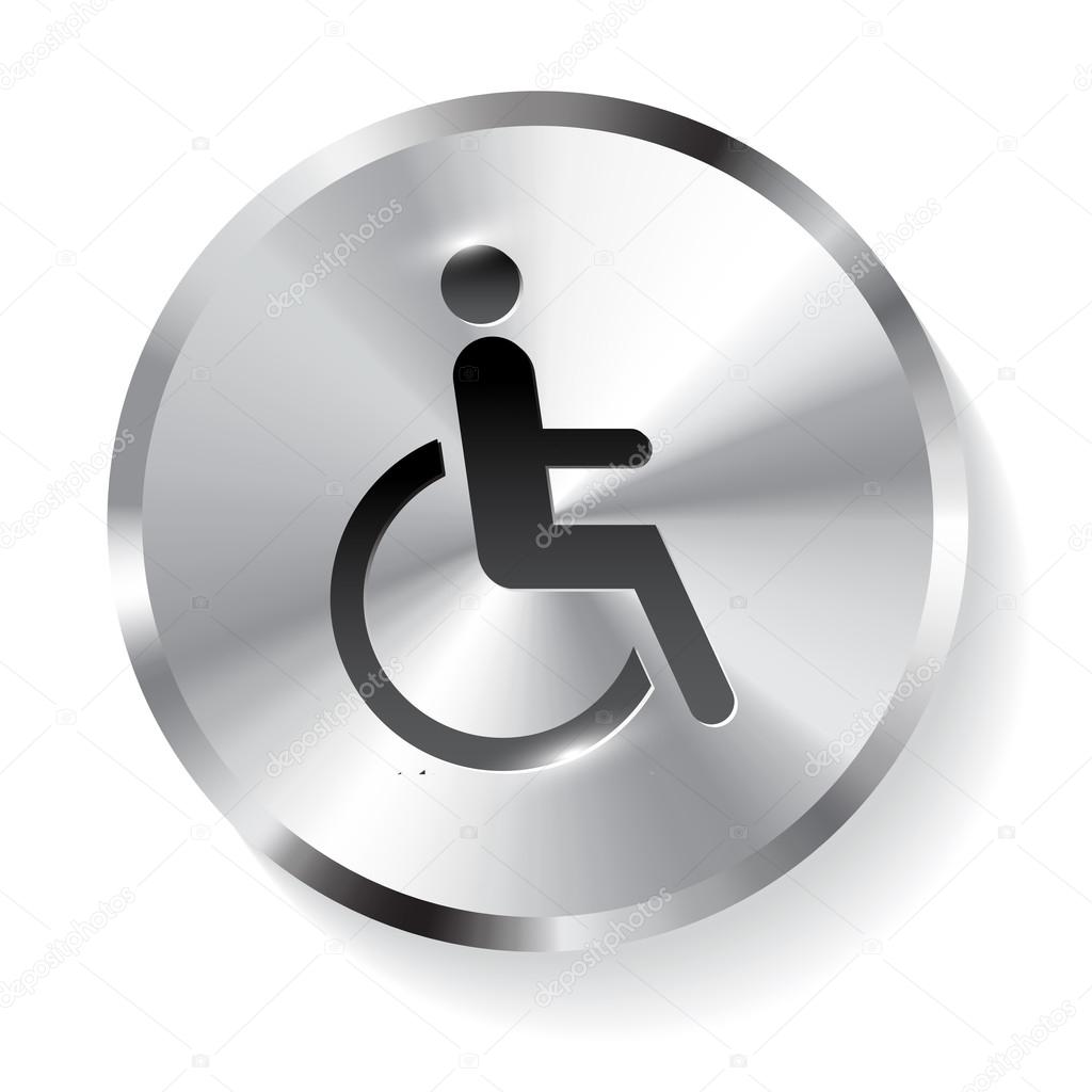 Disabled metal icon button.