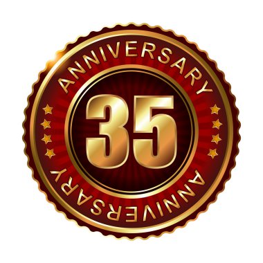 35 yıl yıldönümü altın etiketi.