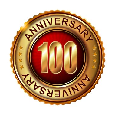 100 éves évforduló arany címke.