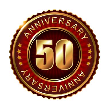 50 yıl yıldönümü altın etiketi.