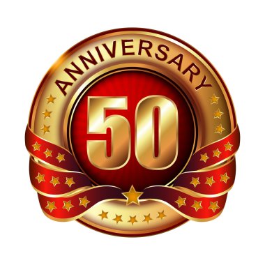 50 yıl yıldönümü altın etiketi.