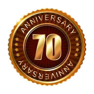 70 yıl yıldönümü altın etiketi.