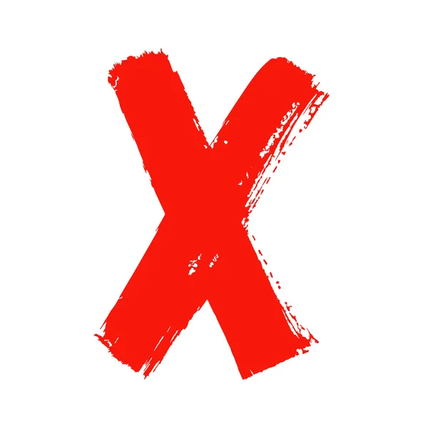 X - Красное письмо от руки — стоковый вектор