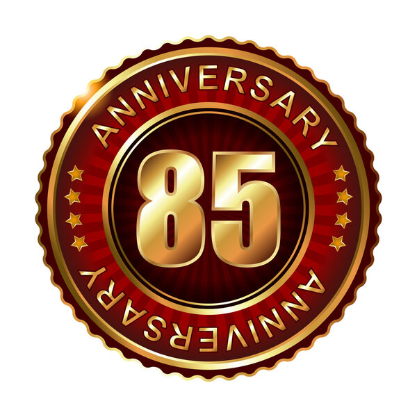 85 years anniversary golden label.