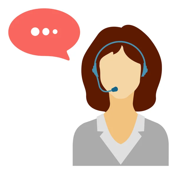 Call center female avatar icon — Stock Vector