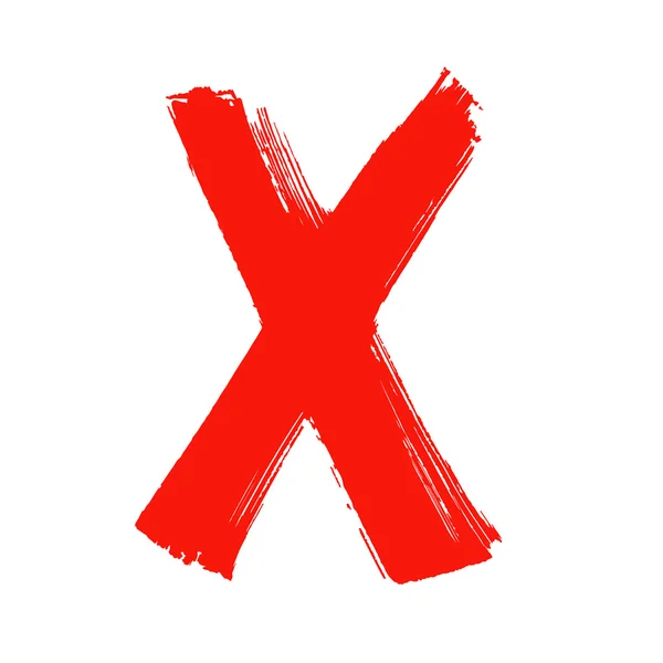 X - Red handwritten letter — Stock Vector
