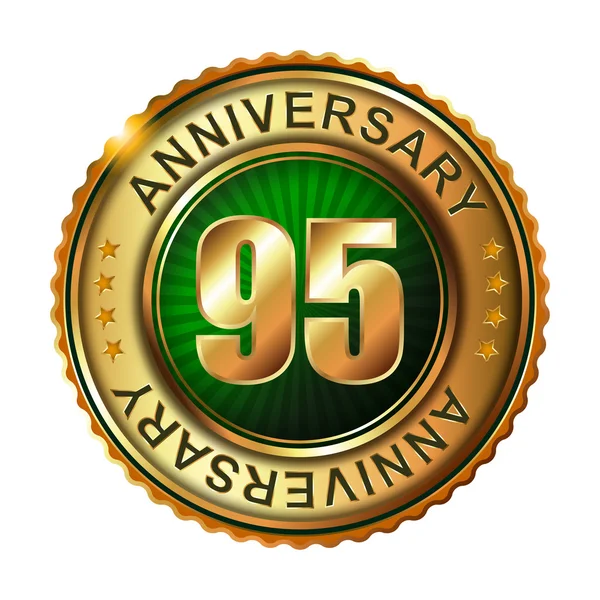 95 ans label d'or anniversaire . — Image vectorielle