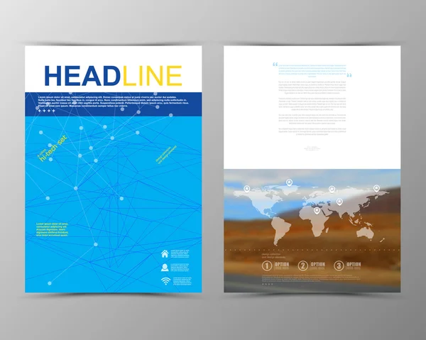 Modelo de brochura geométrica. Mapa . —  Vetores de Stock
