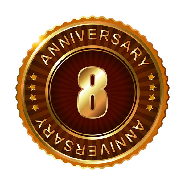 8 years anniversary golden label.