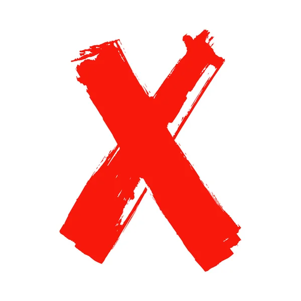 X - Red handwritten letter — Stock Vector