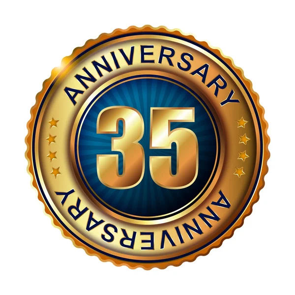 35 ans label d'or anniversaire . — Image vectorielle