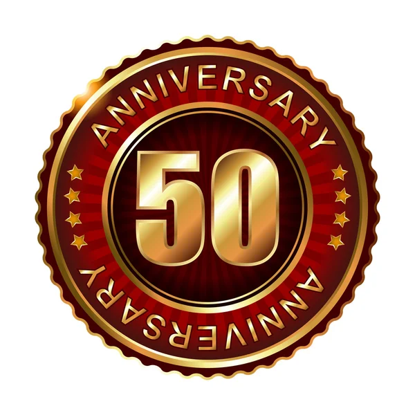 50 ans label d'or anniversaire . — Image vectorielle