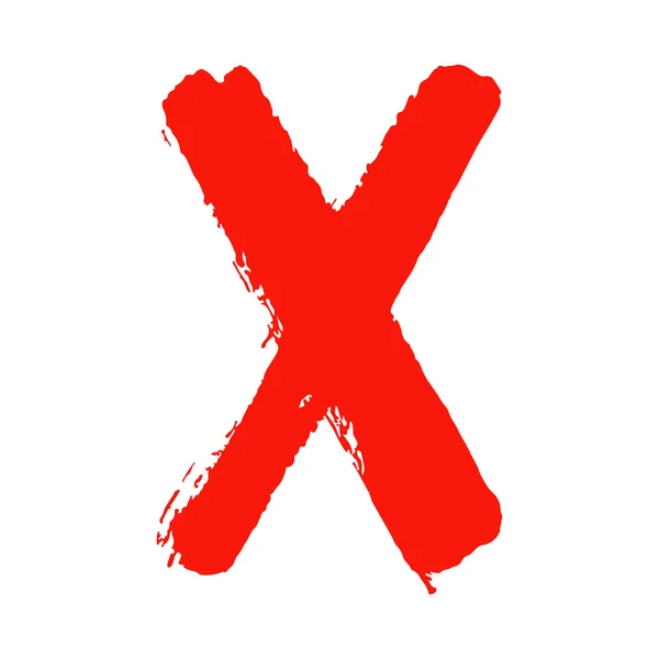 X - Carta manuscrita vermelha —  Vetores de Stock