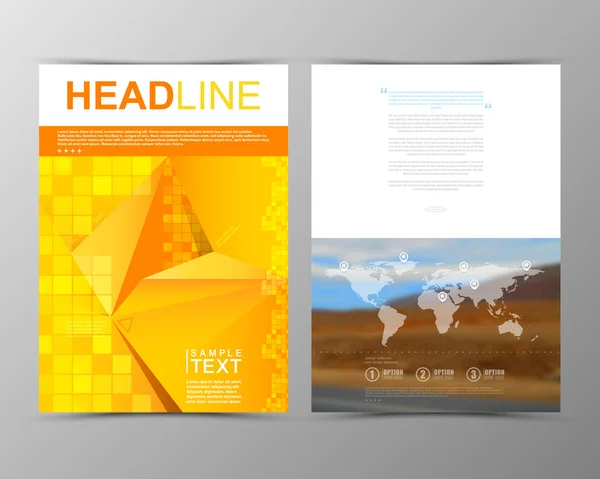 Modelo de brochura geométrica. Mapa . —  Vetores de Stock