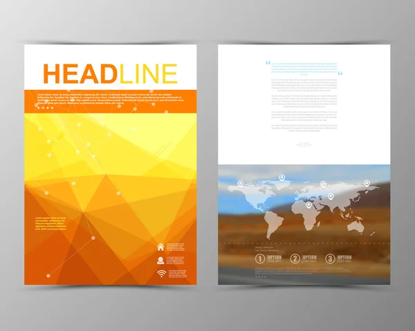 Modelo de brochura geométrica. Mapa . —  Vetores de Stock