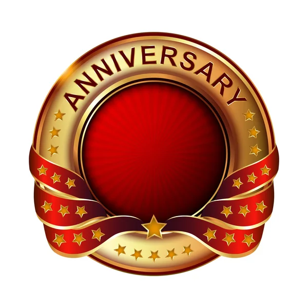 Empty anniversary golden label. — Stock Vector