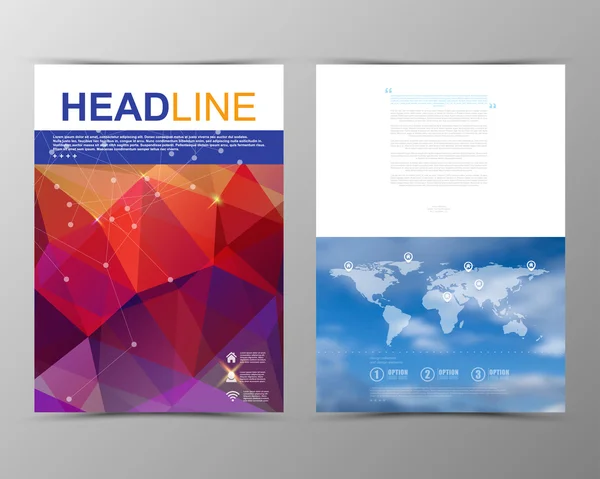 Modelo de brochura geométrica. Mapa . —  Vetores de Stock