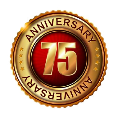 75 yıl yıldönümü altın etiketi.