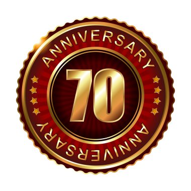 70 yıl yıldönümü altın etiketi.