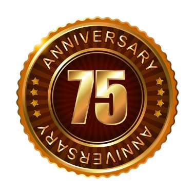 75 yıl yıldönümü altın etiketi.