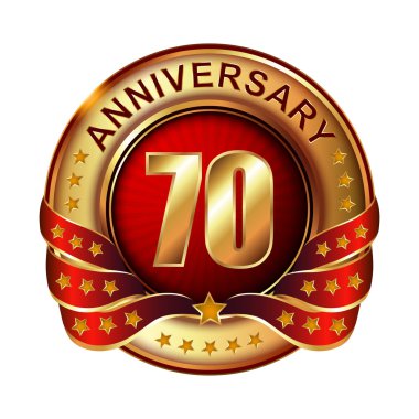 70 yıl yıldönümü altın etiketi.