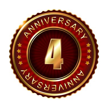 4 yıl yıldönümü altın etiket.