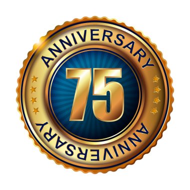 75 yıl yıldönümü altın etiketi.