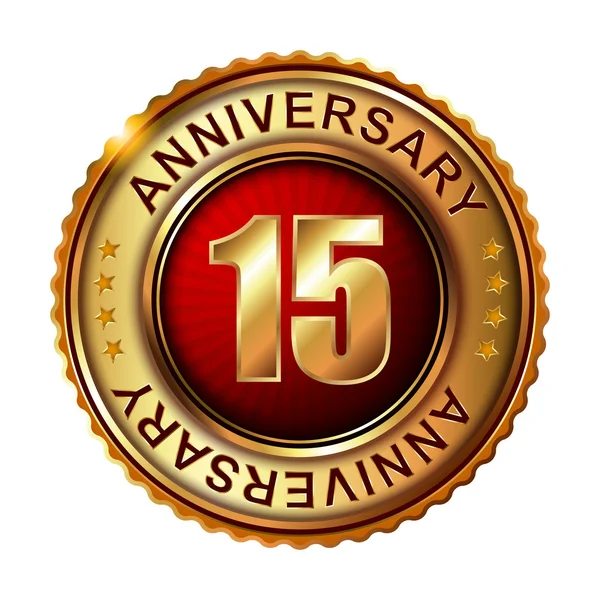 15 yıl yıldönümü altın etiketi.