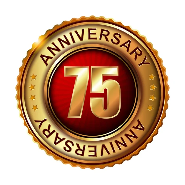 75 yıl yıldönümü altın etiketi.