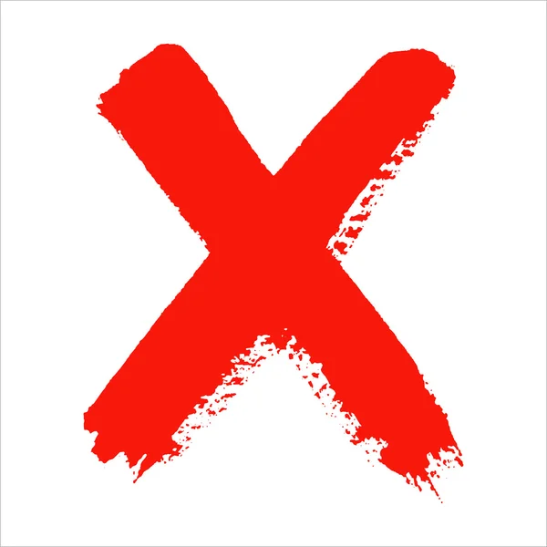X - Lettera rossa manoscritta — Vettoriale Stock