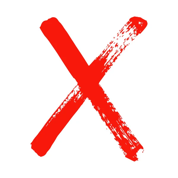 X - röda handskrivet brev — Stock vektor