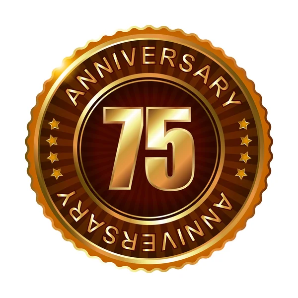 75 yıl yıldönümü altın etiketi.