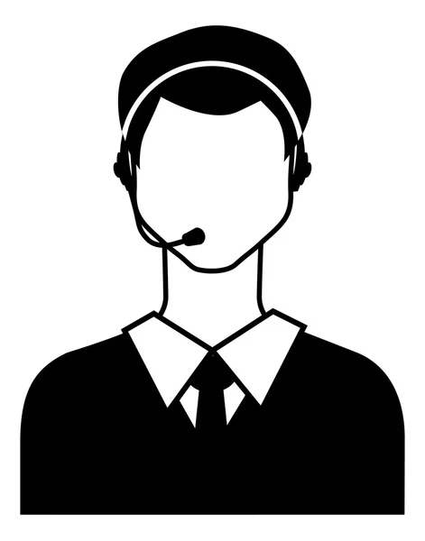 Centre d'appels icône avatar mâle . — Image vectorielle