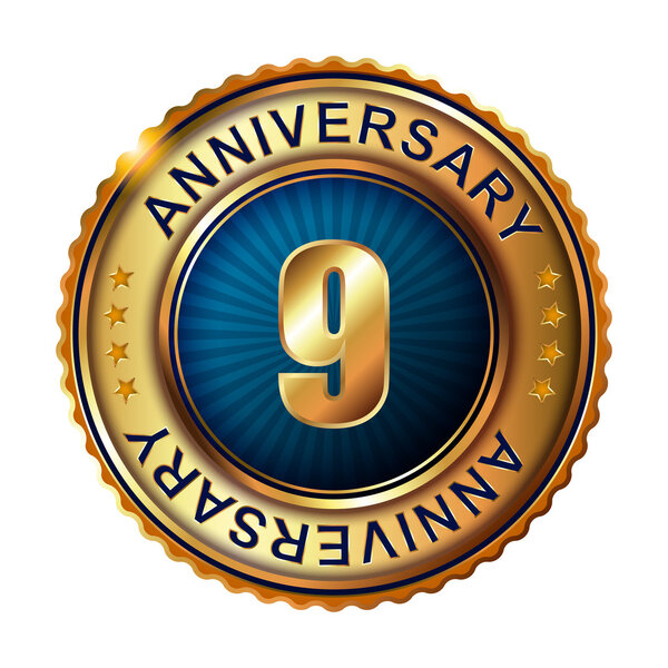 9 years anniversary golden label.