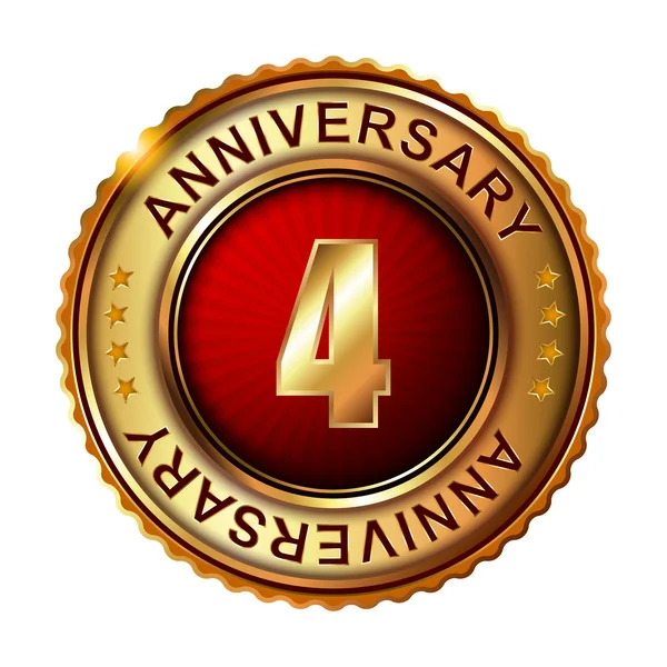 4 yıl yıldönümü altın etiket.