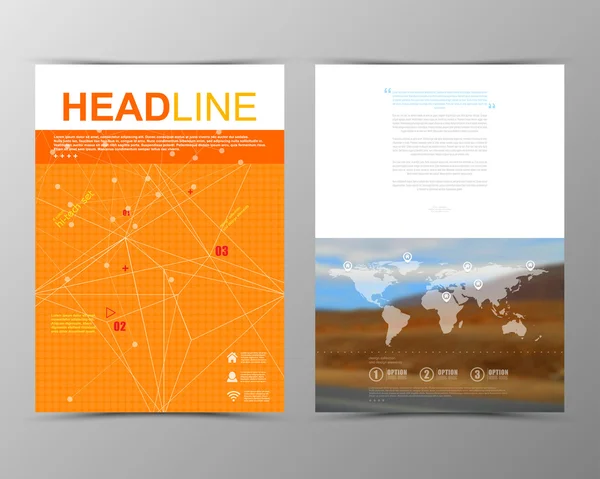 Modello di brochure geometrica. Mappa . — Vettoriale Stock