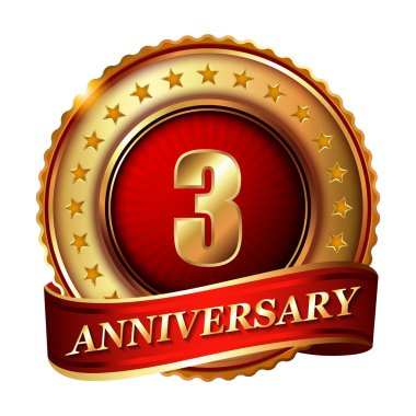3 altın yıldönümü etiket