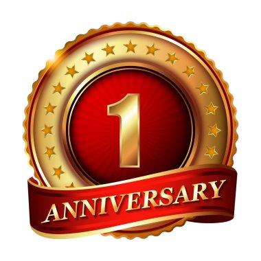 1 yıldönümü altın etiket