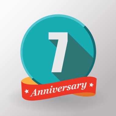 Kurdele ile 7 yıldönümü etiket