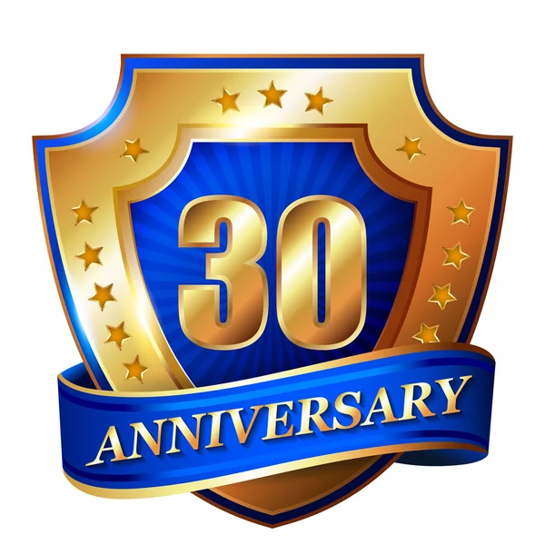 30 Anniversary golden label — Stock Vector