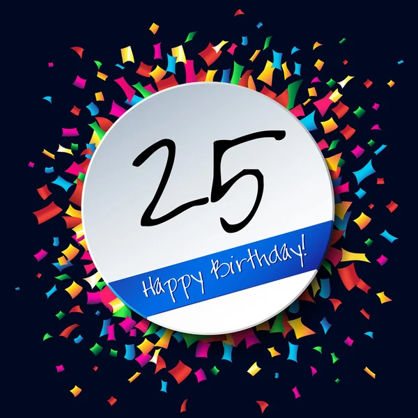 25 Feliz cumpleaños de fondo — Vector de stock