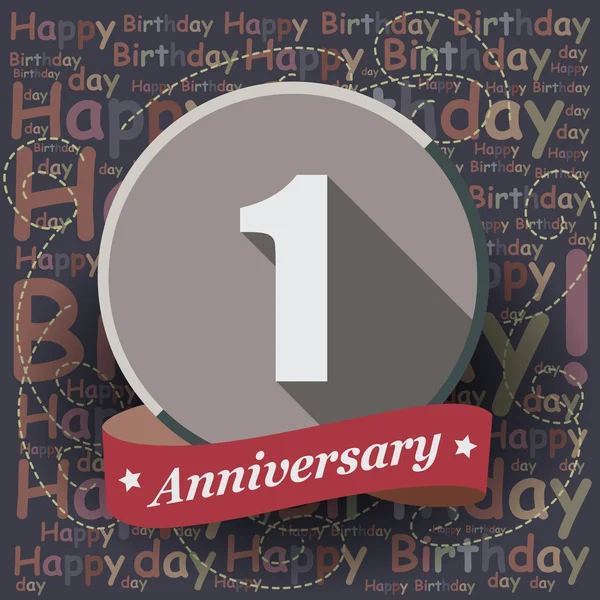 1 happy Birthday Anniversary — Stock vektor