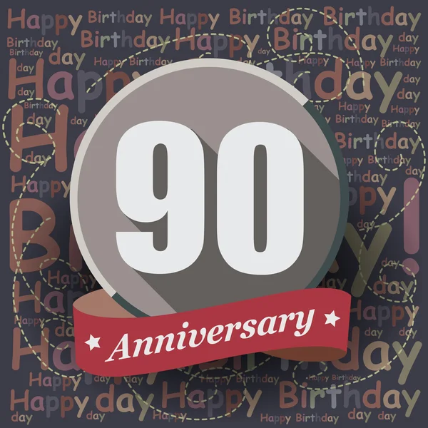 90 Happy Birthday Anniversary background — Stock Vector