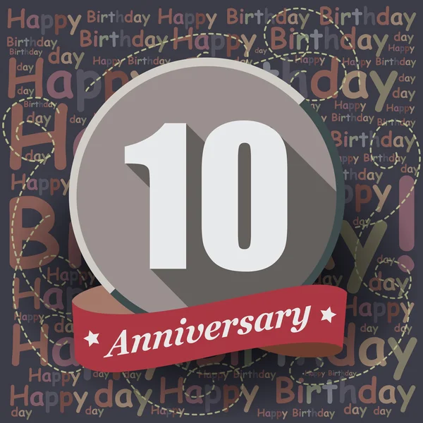 10 Happy Birthday Anniversary — Stock Vector