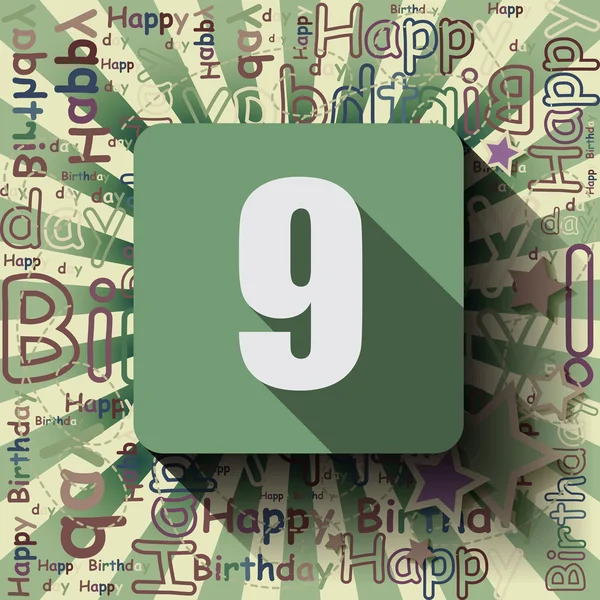 9 happy Birthday bakgrund — Stock vektor