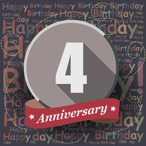 4 happy Birthday Anniversary — Stock vektor