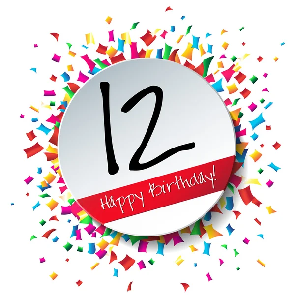 12 Feliz aniversário de fundo —  Vetores de Stock