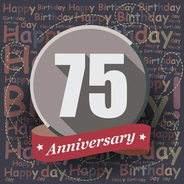 75 Fondo del aniversario del feliz cumpleaños — Vector de stock