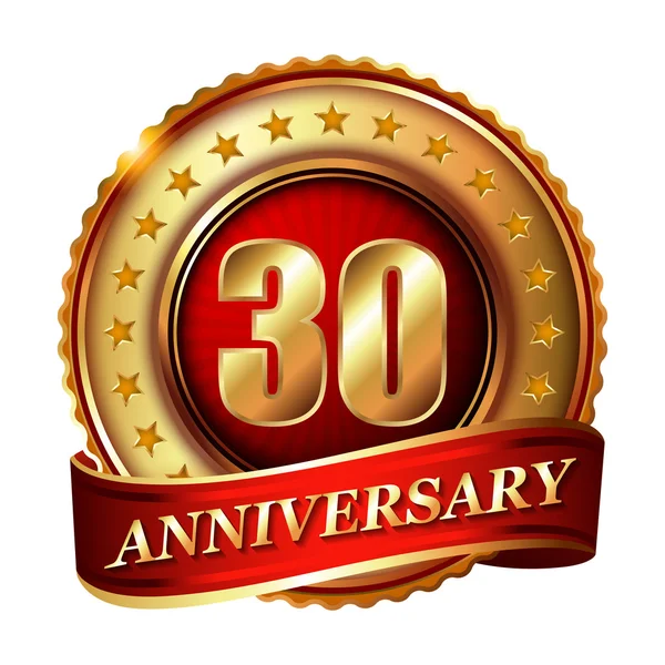 30 Anniversary golden label — Stock Vector