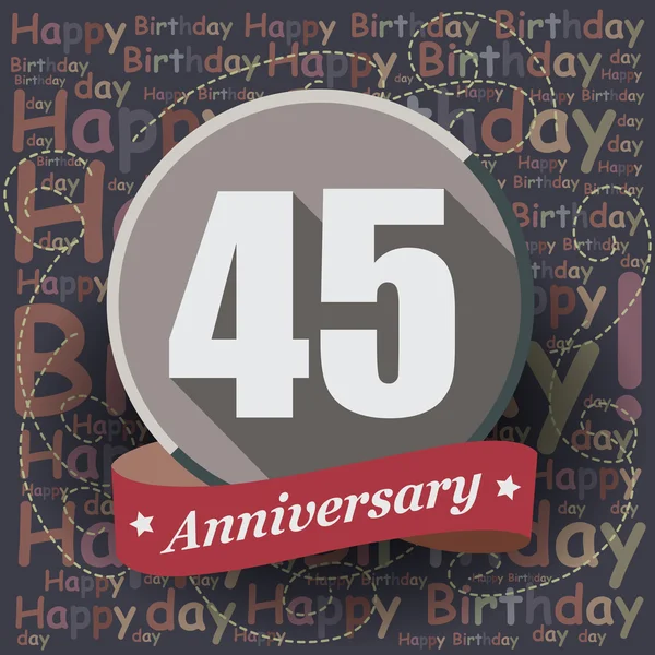45 Feliz aniversário de aniversário — Vetor de Stock